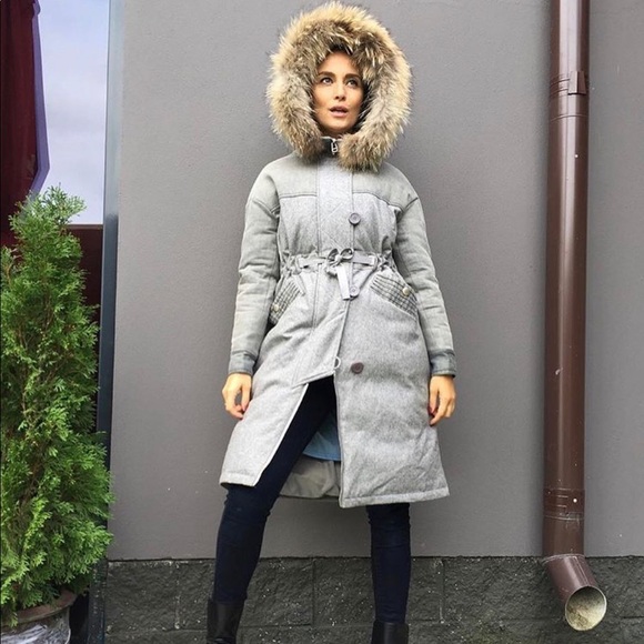 Denim and wool women puffer jacket -S size- snow jacket - Picture 4 of 12